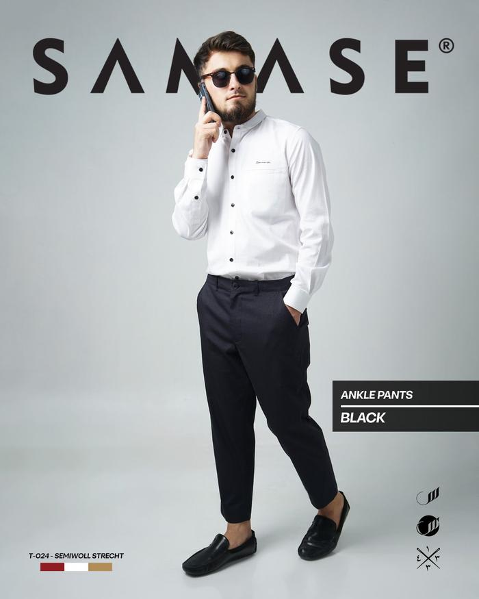 SAMASE Sirwal Ankle Pants T024  Celana Kantor Bahan Formal Celana Sirwal Panjang Pria Dewasa Terbaru