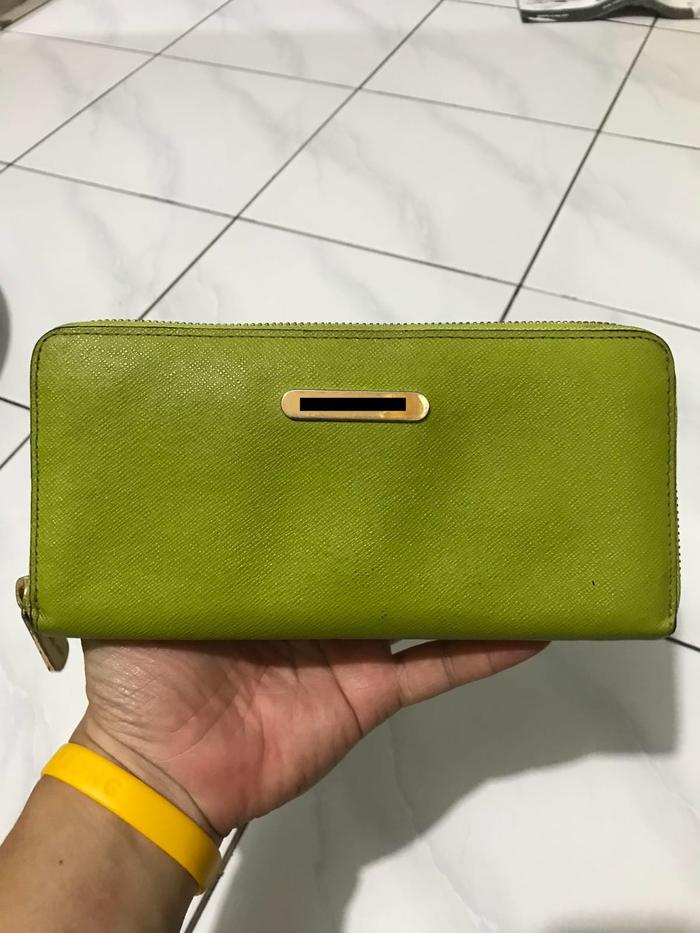 Preloved Dompet Wanita MK Jet Set Travel Phone Case Wristlet 2nd Kondisi Excelent Green Lime Origina