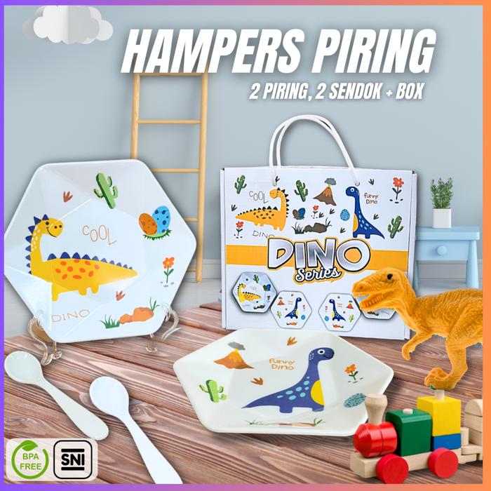 COD(SNI) Paket Hampers Piring Set Melamin Premium peralatan makan Piring keramik imitasi 9 inch Pera