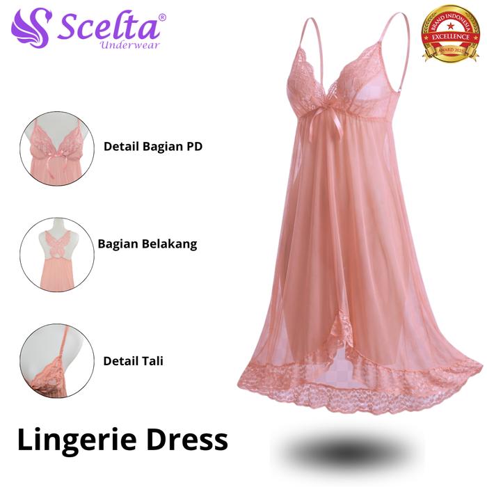 Scelta - Lingerie Piyama Baju Tidur Wanita Baju Dinas Malam Sexy jaring Size Free | LD SC 5050