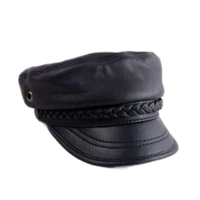 Topi Nahkoda Kapal Kulit Asli Ukuran Dewasa Elegan