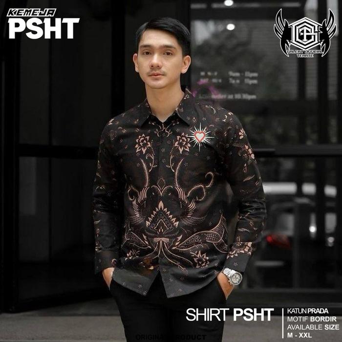 PSHT Kemeja Batik Printing PSHT SH Terate Lengan Panjang Keren WIBAWA Katun Prada Motif Bordir Size 