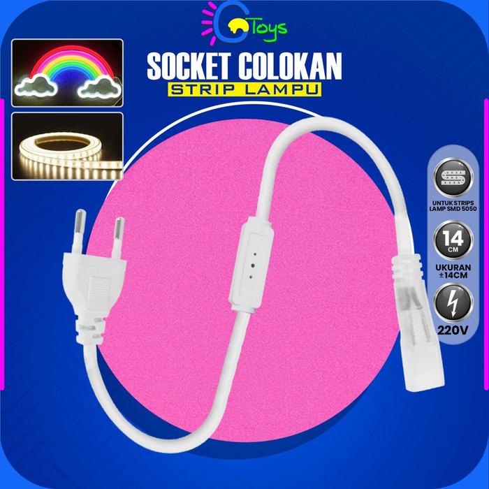 CR-C884 Socket Colokan Strip Lampu 5050 220V Adaptor Lampu LED Strip Selang / Sambungan Kabel Coloka