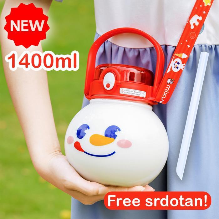 Botol Mixue Viral 1400ML Kepala Xuewang Transparant Tumbler Air Minum