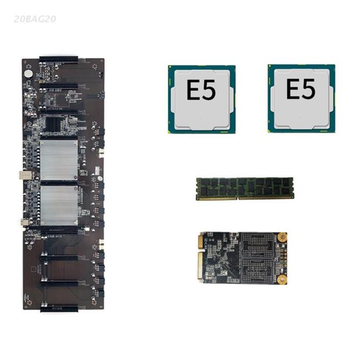 BTC X79 Dual CPU Miner Motherboard Support 9 x 3060 GPU