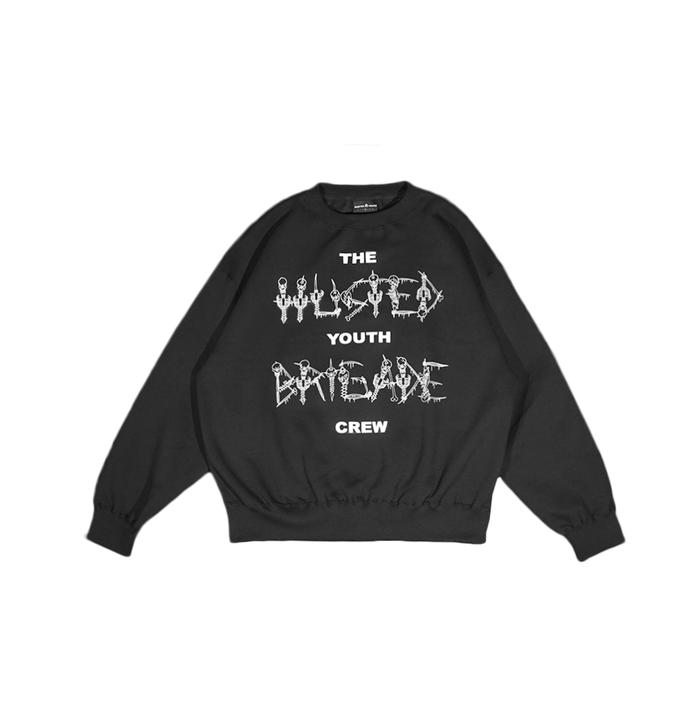 0225 SWEATER HUSTED BRICREW BLACK CREWNECK