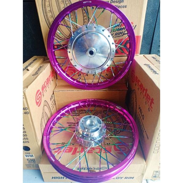 new velg jari jari ring 14 140 x 160 scarlet untuk motor mio j mio sporty mio lama mio soul  sepasan