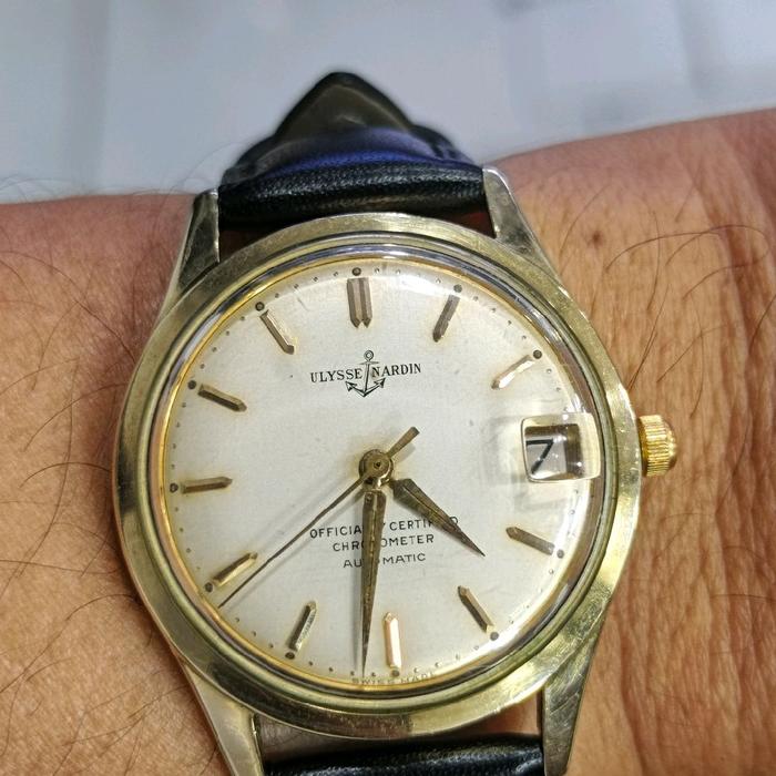 Ulysse Nardin Jam Tangan Pria Automatic Chronometer Dengan Tali Kulit Hitam dan Dial Putih