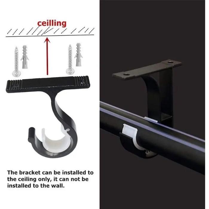 2Pcs Bracket Gorden Tempel Hook Tiang Gorden Gantungan Tiang Gorden Bracket Tiang Gorden Tempel Curt