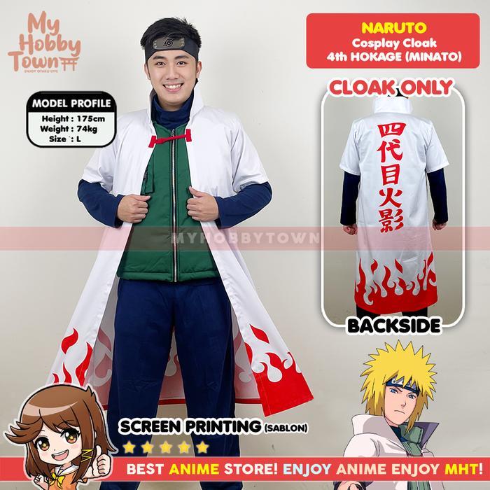 Jubah Cosplay Anime Naruto Hokage Keempat Minato Namikaze Yondaime Fourth Hokage 4 Cloak Coat