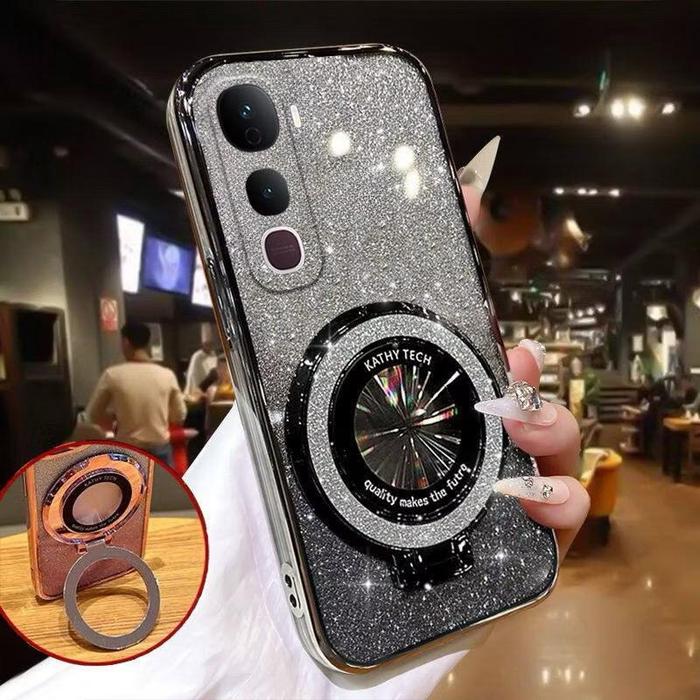 Case VIVO Y400 Luxury Glitter Softcase free Ring Magsafe Holder