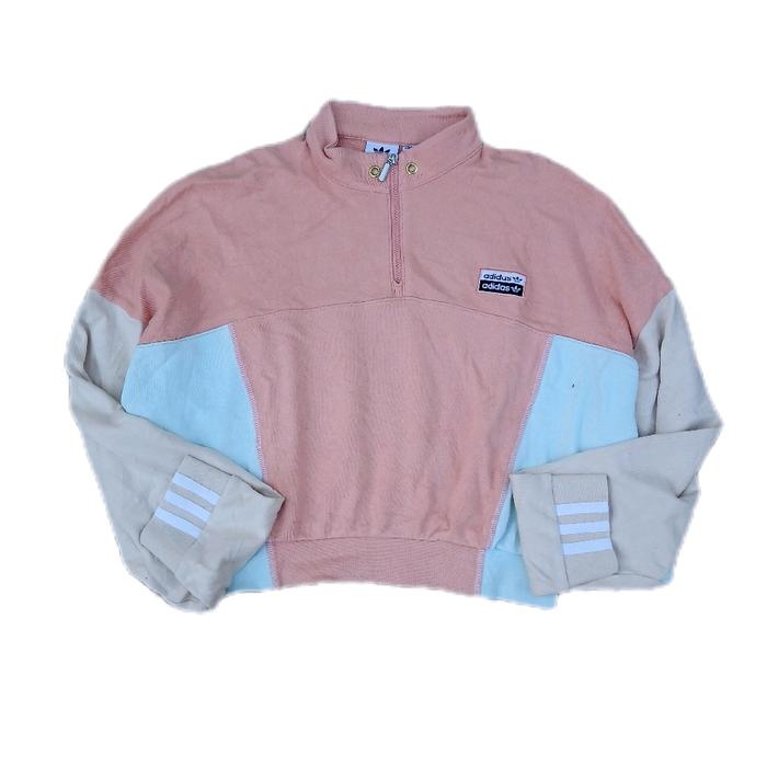 Adidas Original Pink Crop Sweatershirt Sport Jacket Wanita not stussy adidas uniqlo nike