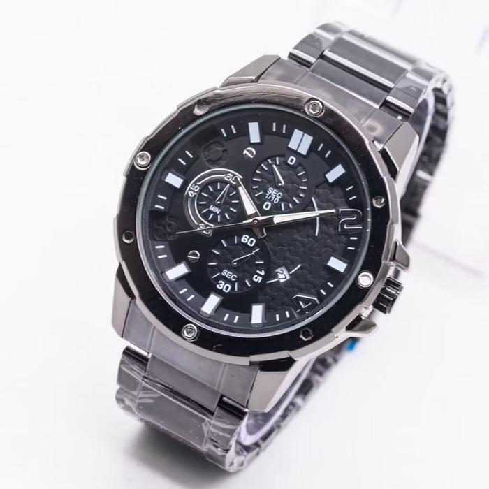 BESTSELLER,, Jam Tangan Pria Sporty Elegant FX-495 Rantai Chrono Variasi Tanggal Aktif - BISA COD