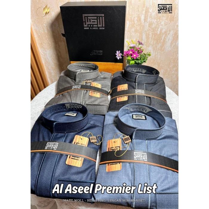 Jubah Al aseel premier Woll Ori saudi kerah bulat & kerah kemeja