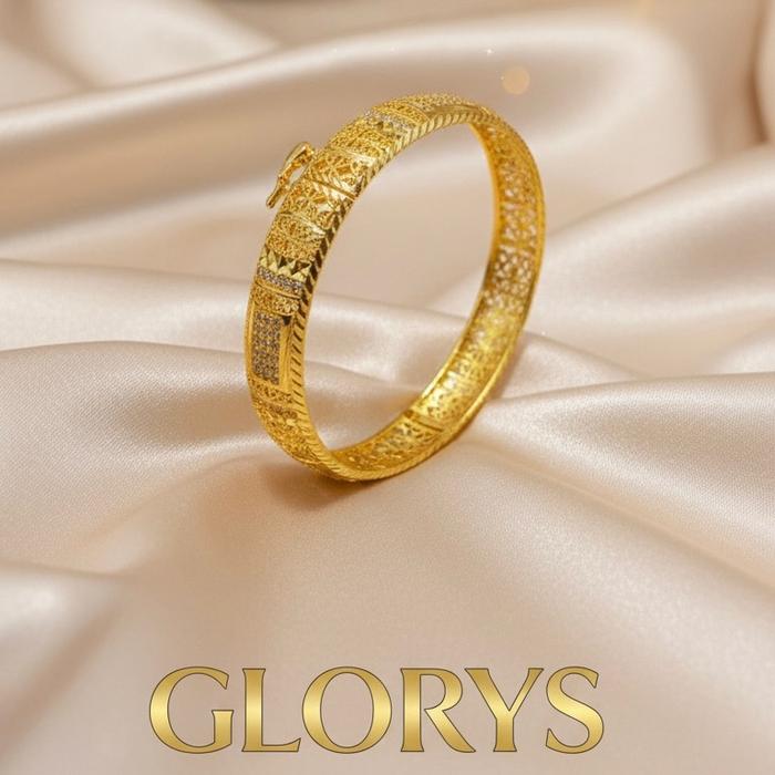 Glorys Jewellry ~ Gelang Bangle Dubai Sultan Kaisar Gold 23K Tembaga Cooper Aloy 18karat-Gelang Kond