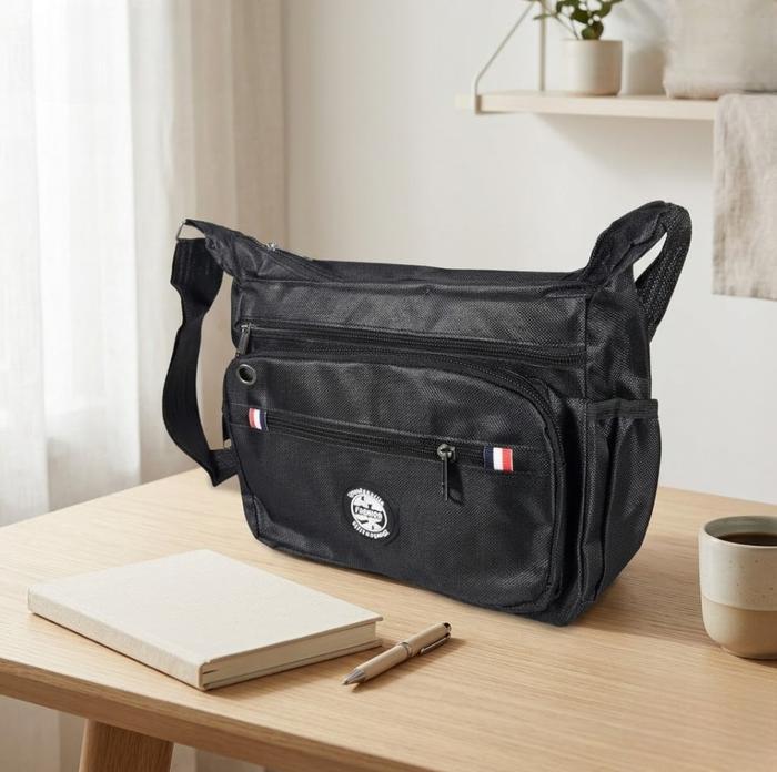 Tas Selempang samping Pria Crossbody Kain Oxford