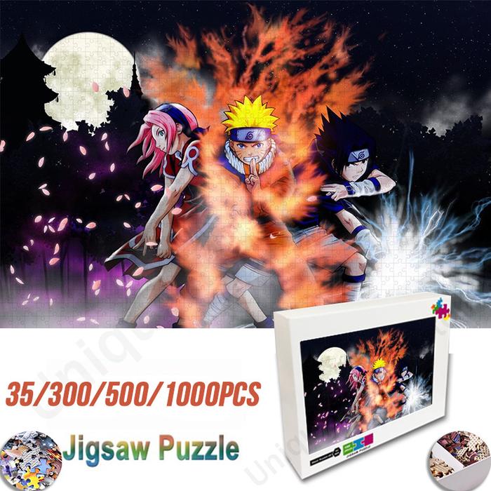 35/300/500/1000 Pcs Naruto Jigsaw Puzzle Diy Mini Wooden Puzzle