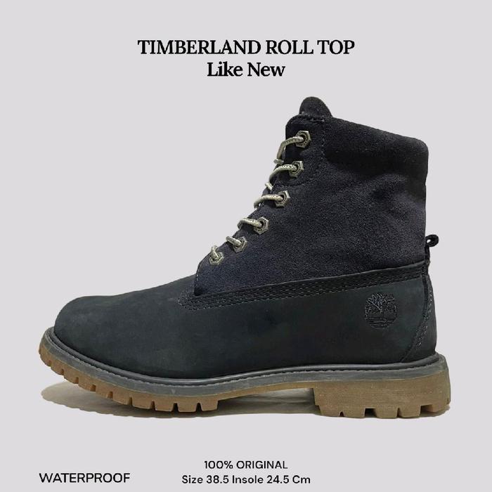 Sepatu Boots Waterproof Wanita Timberland Roll Top Original Second Size 38.5