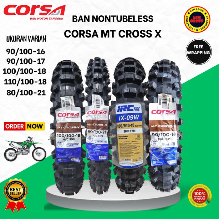 Ban luar trail corsa MT Cross ring 21 19 18 16 ukuran 100/100 TubeType