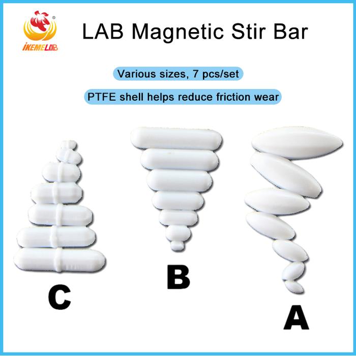 Keme pengaduk magnetik Bar 7 buah/set PTFE ukuran Campuran pengaduk