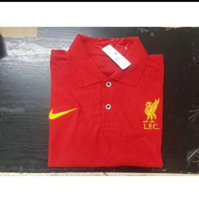 Kaos polo liverpool logo bordir polo liverpool