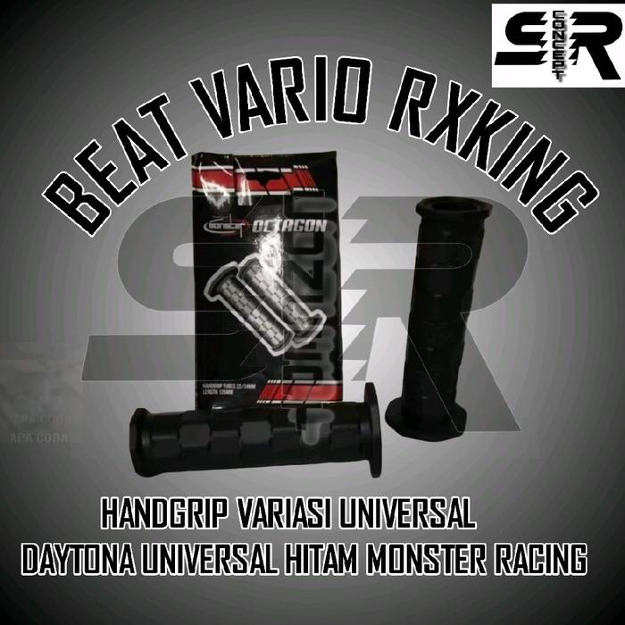 HANDGRIP VARIASI BEAT/VARIO/RXKING UNIVERSAL COPY DAYTONA UNIVERSAL HITAM MONSTER RACING