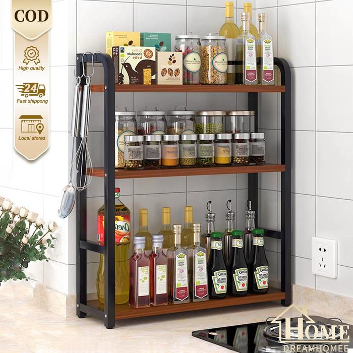 COD Rak Bumbu Kitchen Spice Rack Storage Rack Rak Stainless Steel Penyimpanan Dapur Rak Botol Bumbu