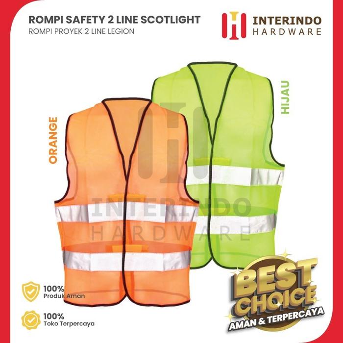 rompi proyek polyester 2 line legion warna oranye