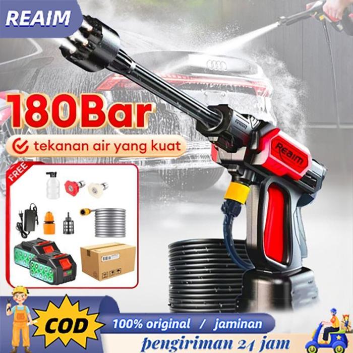 Reaim Power 688V 180Bar Pembersih Jet Tanpa Sikat - Alat Cuci Mobil dan Motor, Cocok untuk Irigasi T