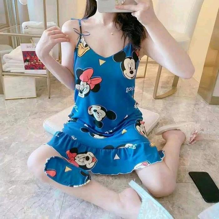 baju tidur malam cewek biru sexsi