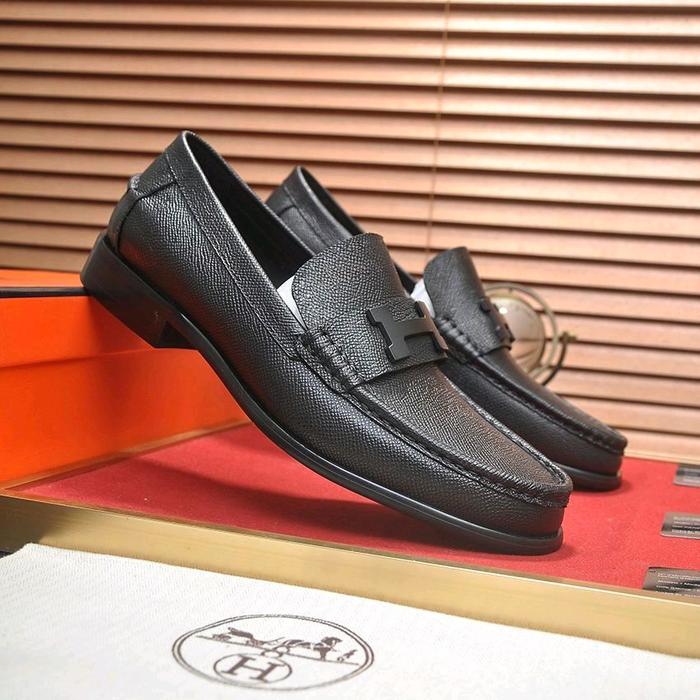 SEPATU PANTOFEL FORMAL BRANDED PRIA H'M 89110 BLACK LEATHER MIROR