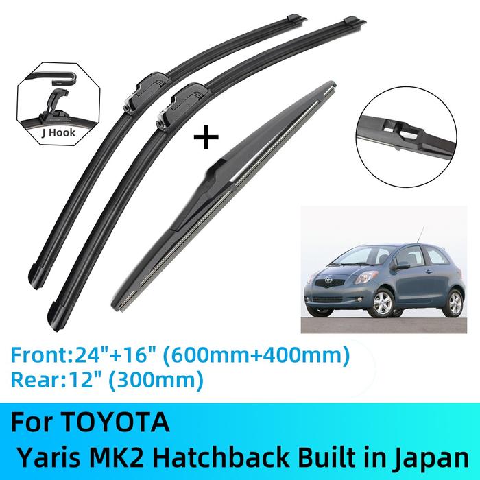 For TOYOTA Yaris MK2 Hatchback Built in Japan Front Rear Wiper Blades