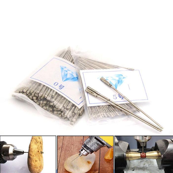 10pcs/Set Mata Bor Lapis Berlian Mata Bor Intan Set 1-2mm Mata Bor Berlian Untuk Batu Permata Kaca L