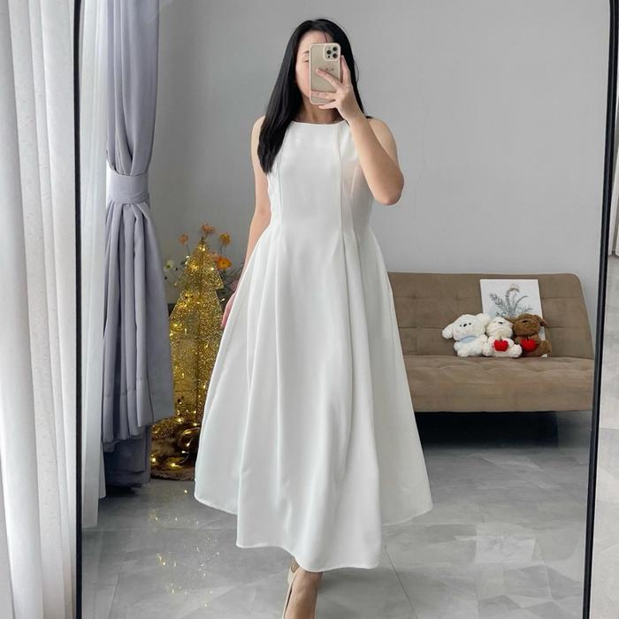 HERBEST HAZEL MAXI DRESS PREMIUM TWILL IMPORT BAHAN TEBAL KOREAN STYLE