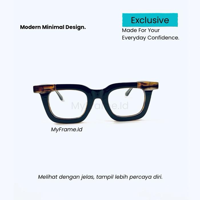 BELI 1 GRATIS 1 KACAMATA RANDOM MyFrame.Id Ghodam Square 591414 Kacamata Photocromic Bluecromic Blue