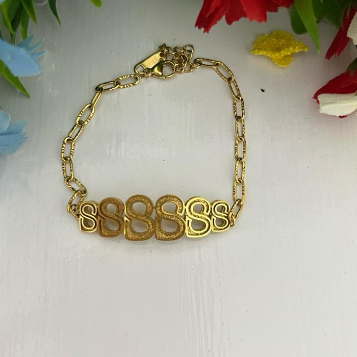 Gelang motif emas99 titanium