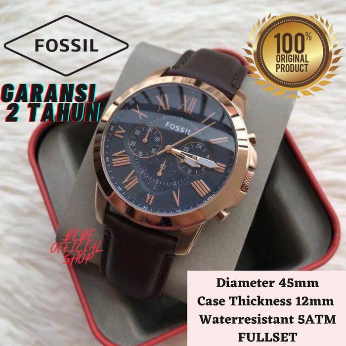[ORIGINAL] Jam Tangan Pria Fossil FS5068 Grant Chronograph Brown