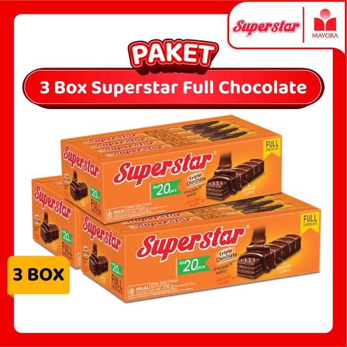 Paket 3 Wafer Superstar Full Chocolate Box
