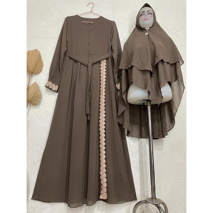 【NEW】 GAMIS SYARI CERUTY BABYDOLL VARIASI RENDA BUNGA GAMIS BUSUI CERUTY GAMIS SYARI CANTIK