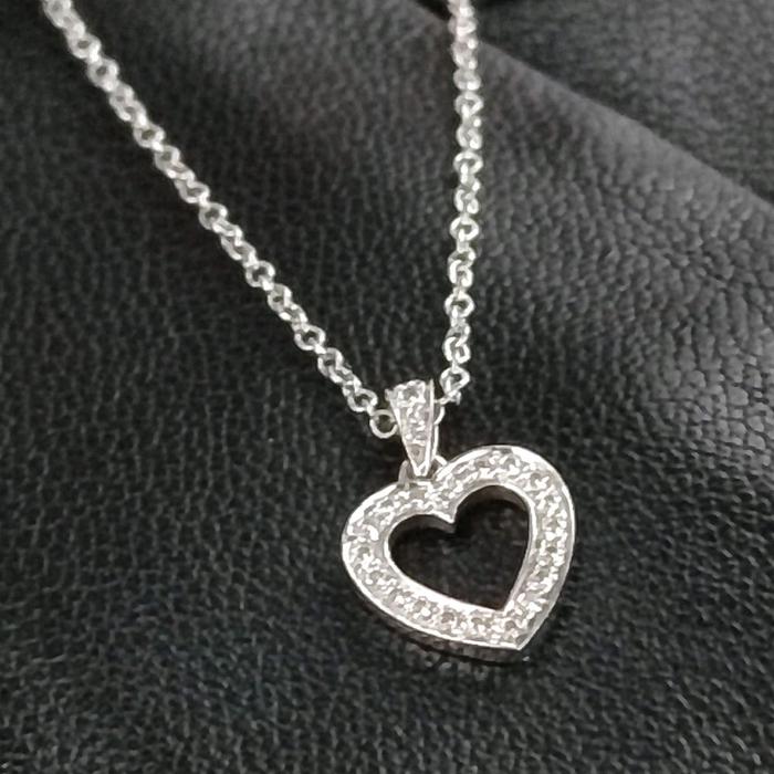Vintage Kalung dan Liontin Tiffany &Co. Metro Heart D. PT950