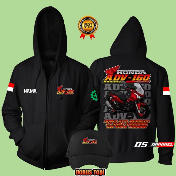 HOODIE ZIPPER OTOMOTIF HONDA ADV 160 DUNIA KITA BERBEDA LO SUKA SHOPPING GW SUKA TOURING~( READY SIZ