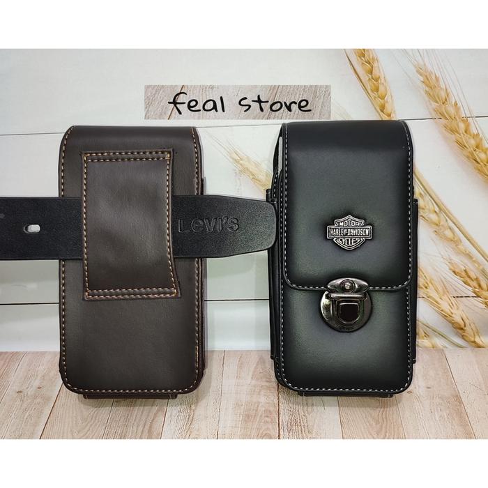 SARUNG HP DUA RUANG SARUNG HP KULIT SARUNG HP PINGGANG DOMPET HP ASLI KULIT