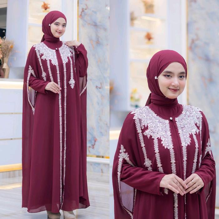 Gamis_Kaftan Mahera Baju Muslim Wanita | Dress Syari Premium Modern Elegan