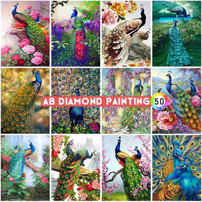 Diamond Painting 5D AB Peacock Animal Phoenix 50 Colors Mosaic