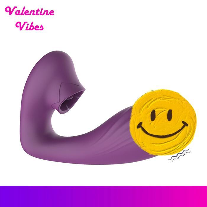 BJR READY stokkk VALENTINE VIBES TINA 2IN1 U SHAPE LICKING CLITORIS TONGUE