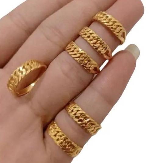 Cincin Setengah Rante Perak 925 Lapis Emas 24k Mirip Emas Asli dari Toko Aksesoris Indonesia - Rings
