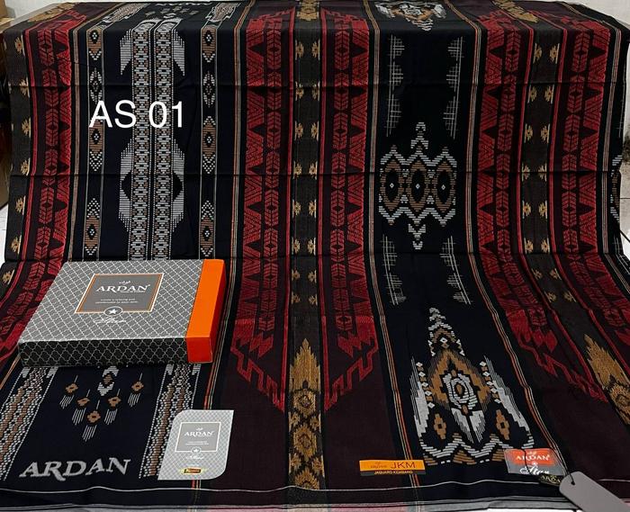 Sarung Ardan Star Gold JKM HITAM PUTIH - Kain Tenun Mewah - Dewasa
