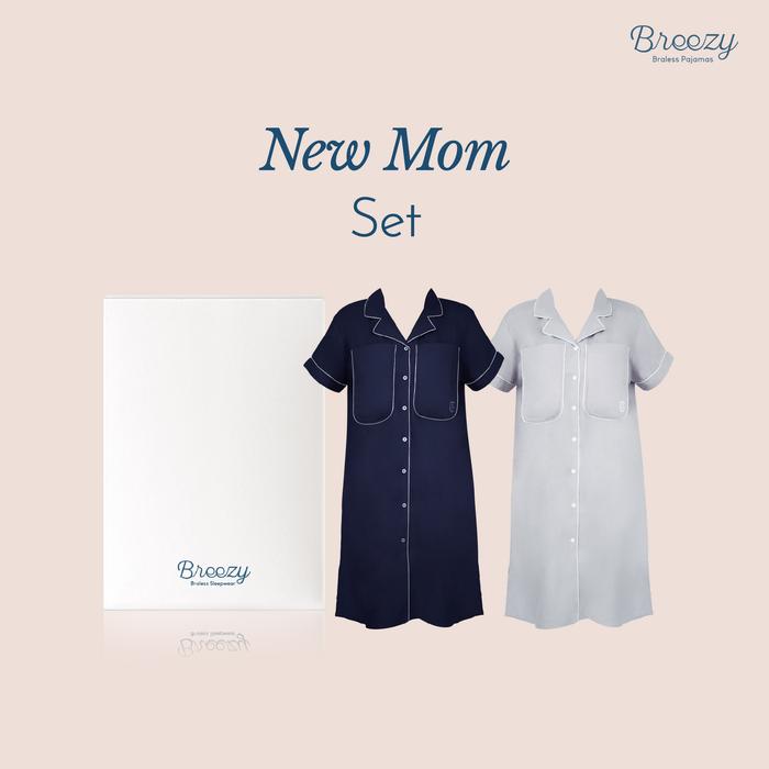 BREEZY New Mom Gift Set | Kado Lahiran Ibu & Bayi | Hampers Melahirkan | Piyama Busui Braless | Baju