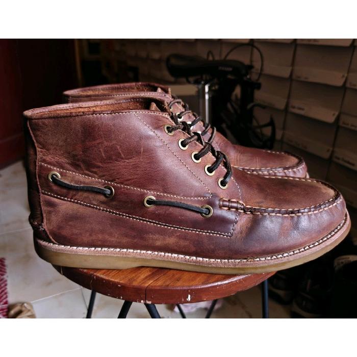 Sepatu Chukka Boots Suitsupply Leather Vintage Moc toe Moctoe Rugged Kulit not Dr Martens Red Wing P