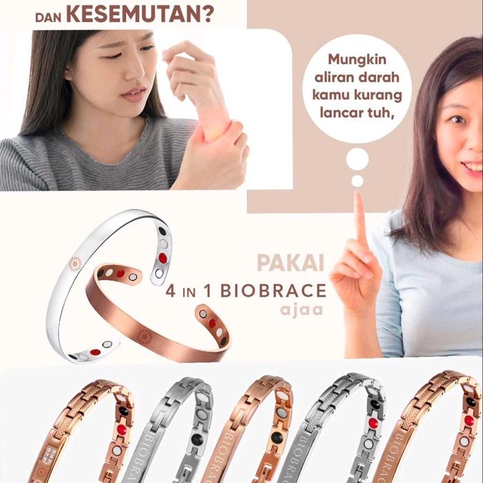 gelang kesehatan rantai BIOBRACE 4 warna hwi original